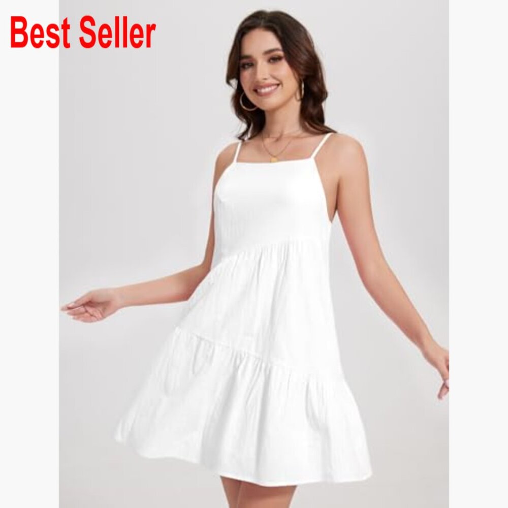 Polyester Backless Mini Dress With Spaghetti Stra… - image 2